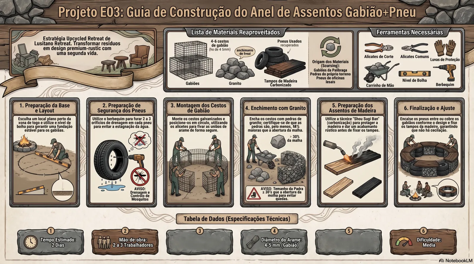 Anel de Assentos Gabião+Pneu