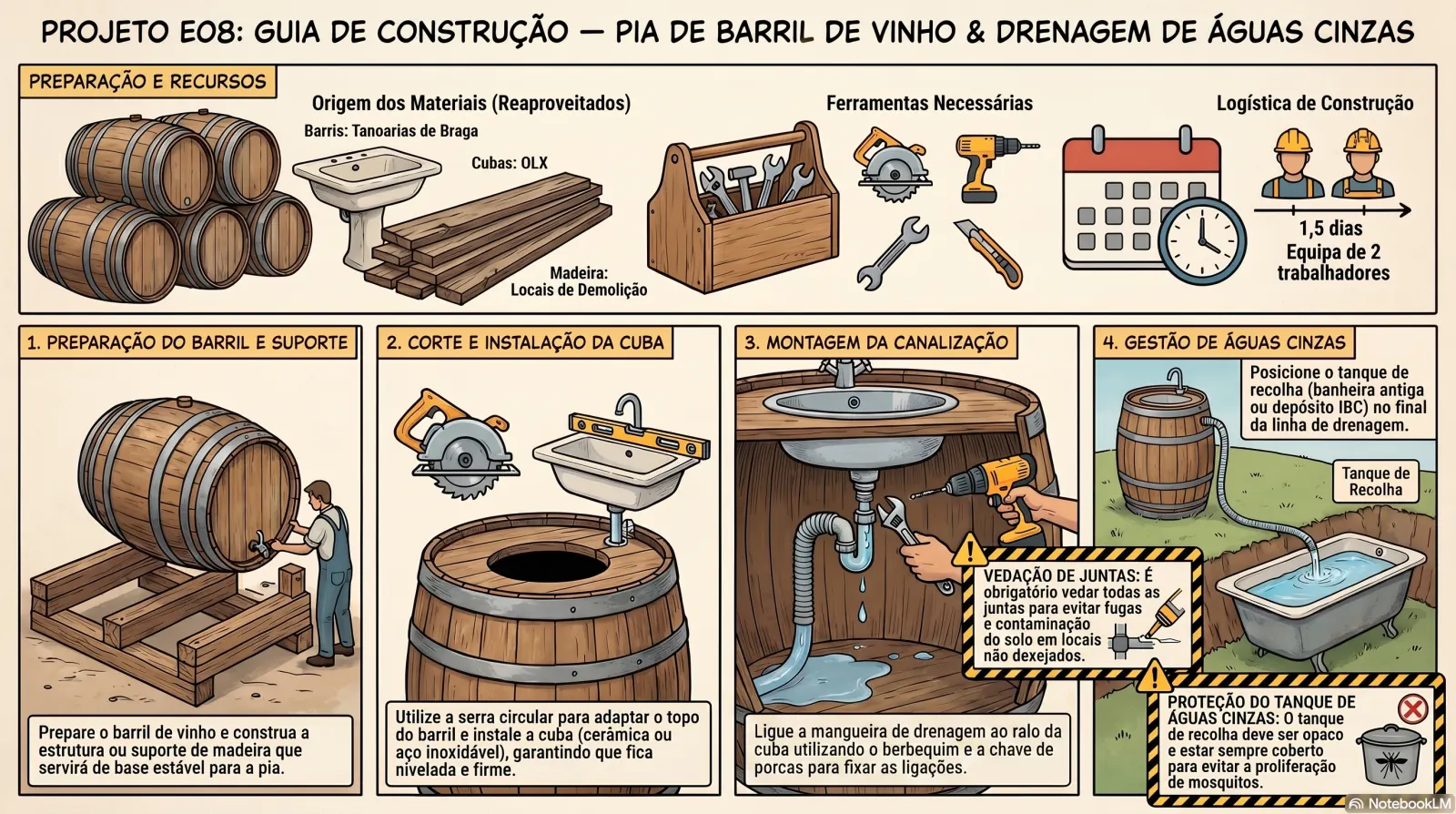 Pia Barril Vinho + Drenagem Cinza