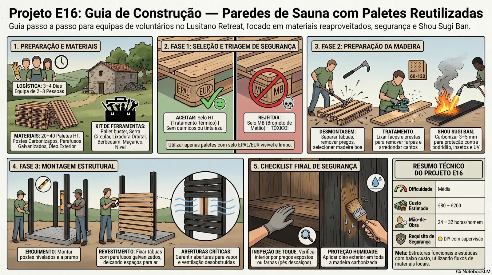 Paredes Cabine Sauna Pallet