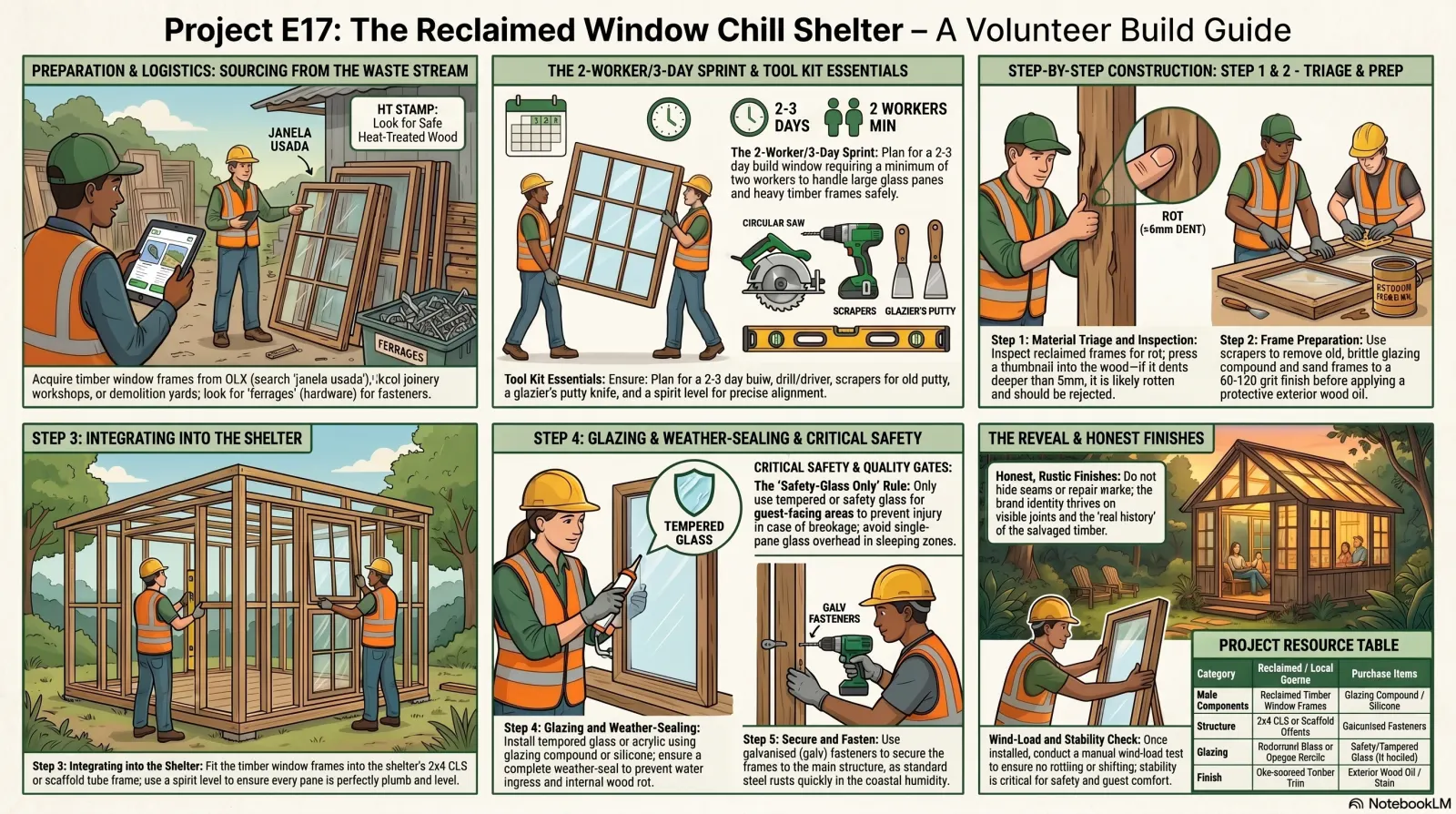 Reclaimed-Window Glazing for Chill Shelter