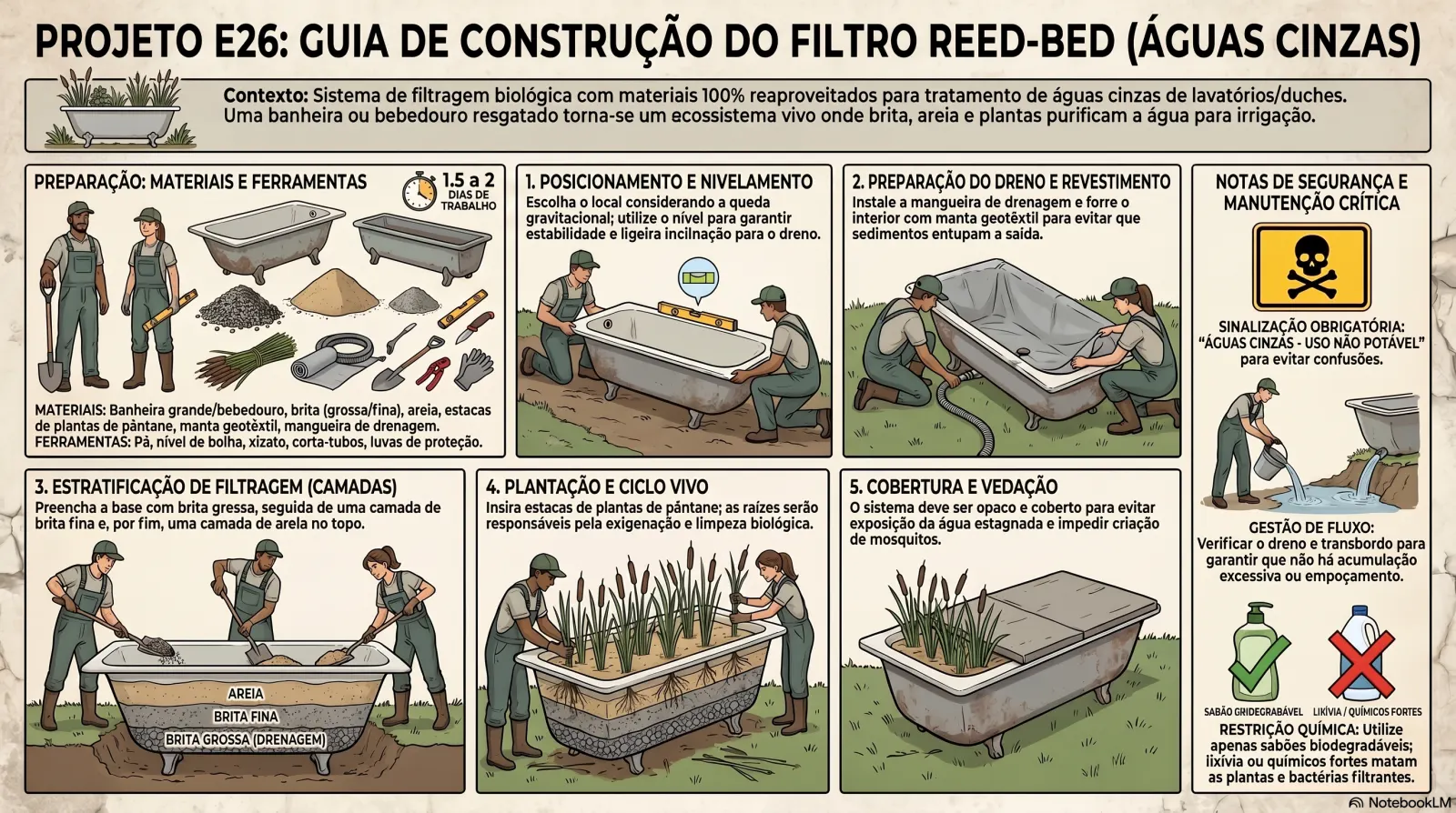 Filtro Reed-Bed Água Cinza