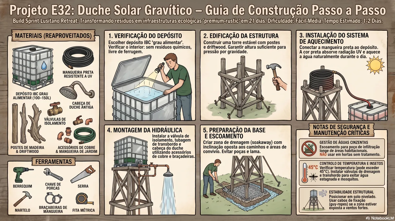 Duche Solar com Aquecimento Gravítico