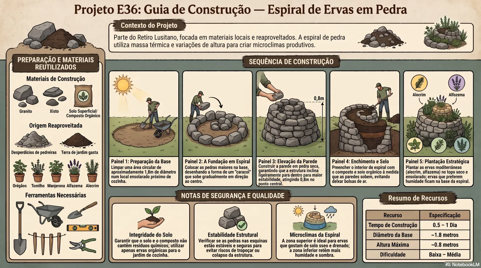 Espiral de Ervas em Pedra
