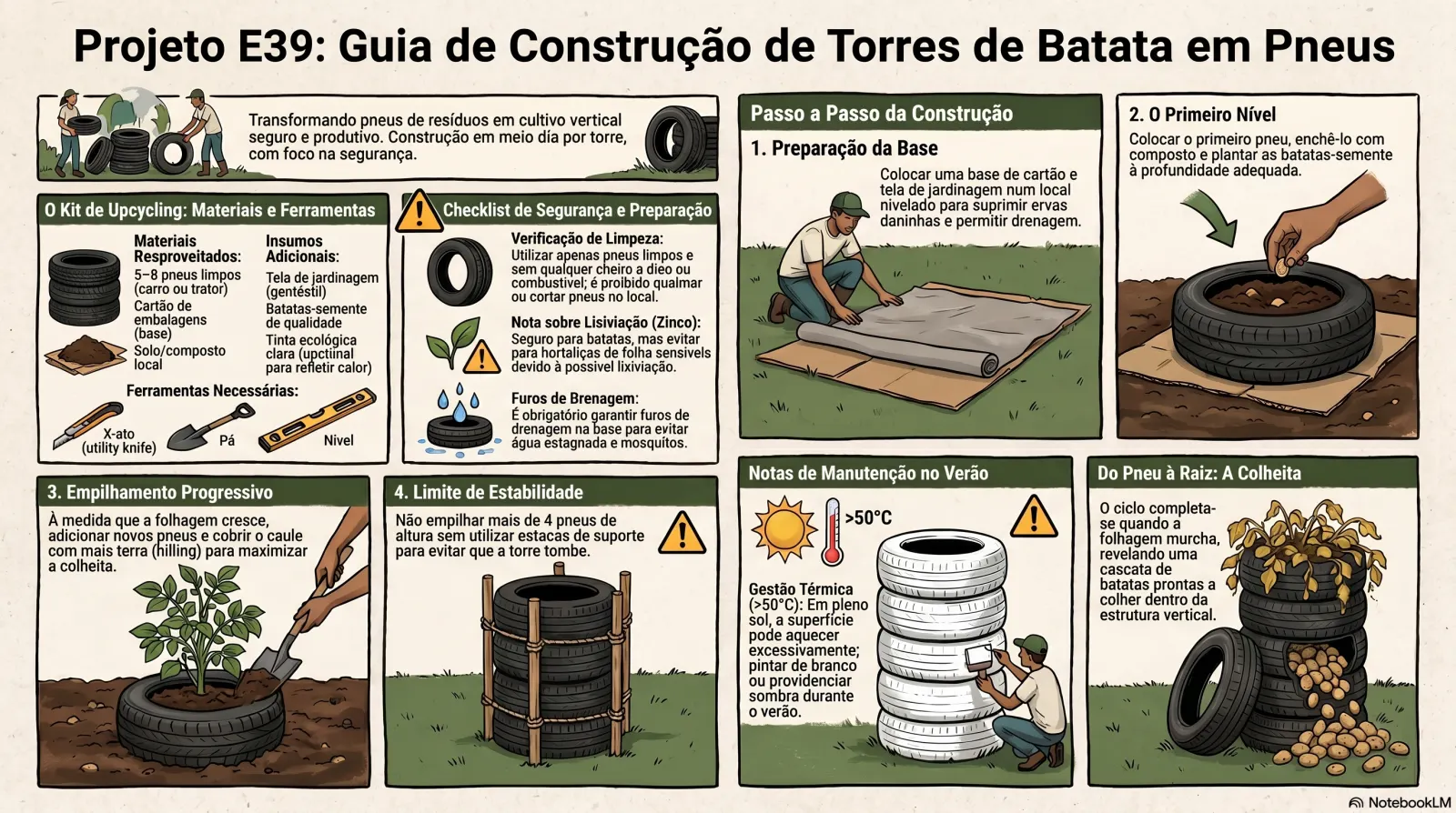 Torres de Batata em Pneus