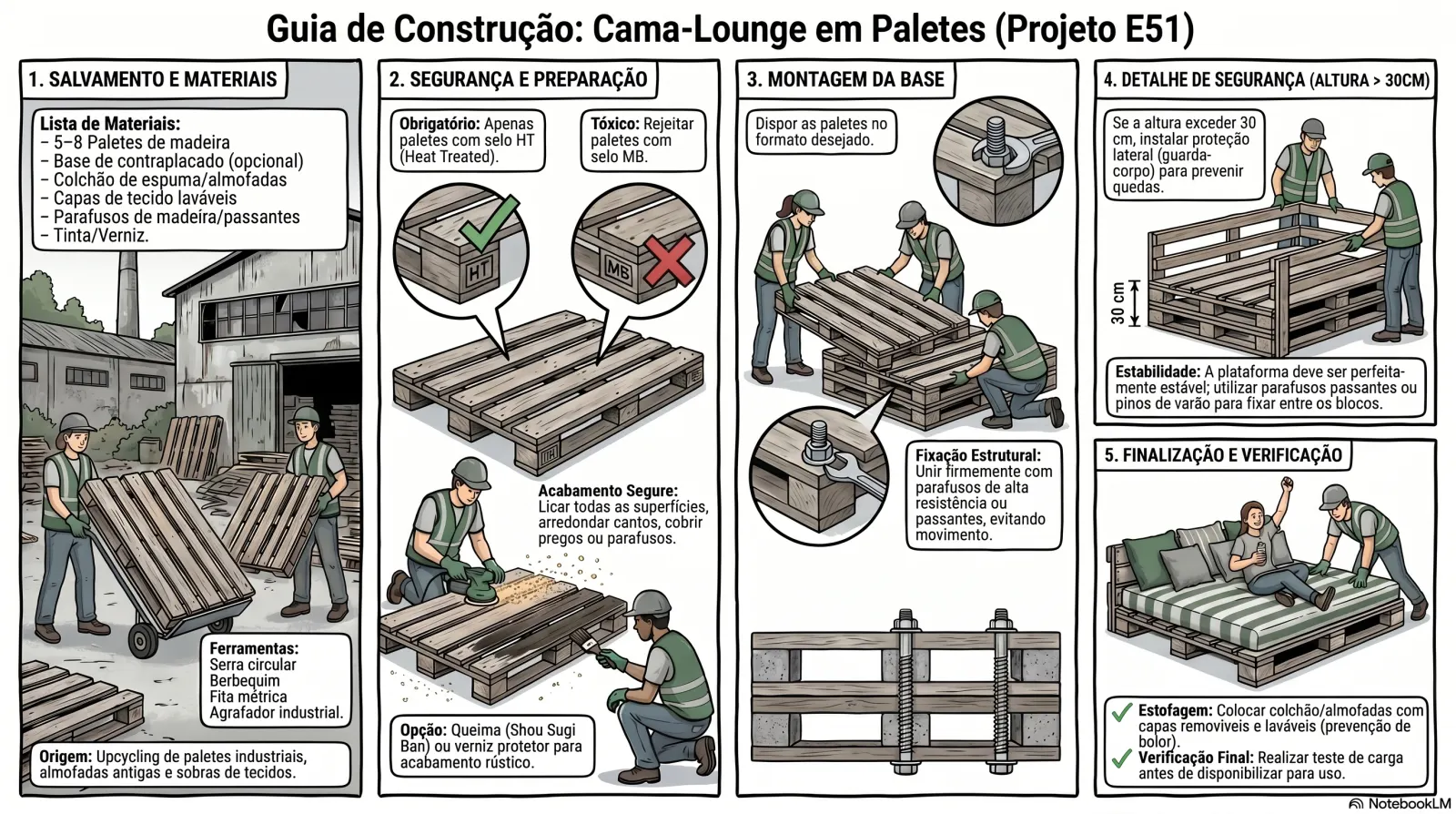 Cama-Lounge em Paletes