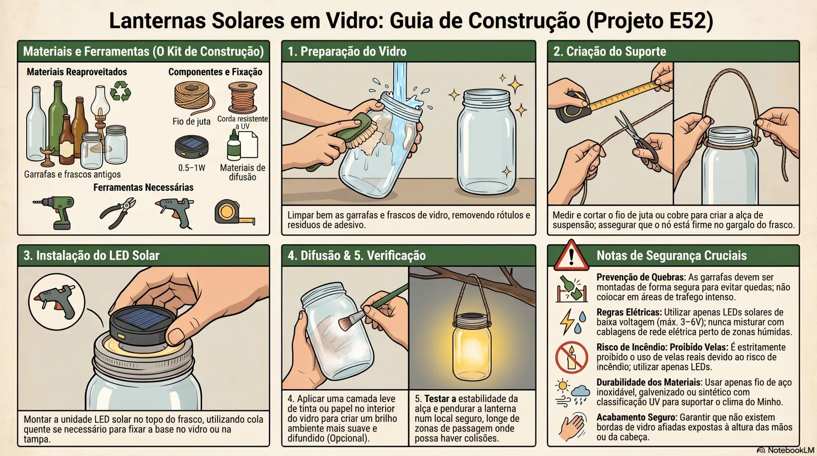 Lanternas Solares em Vidro